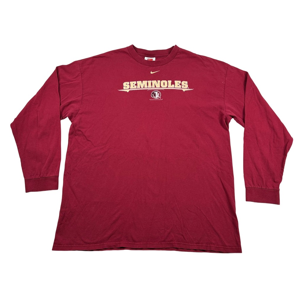 Vintage Nike FSU Shirt Mens XL Team Florida State Seminoles 90s Y2K Garnet